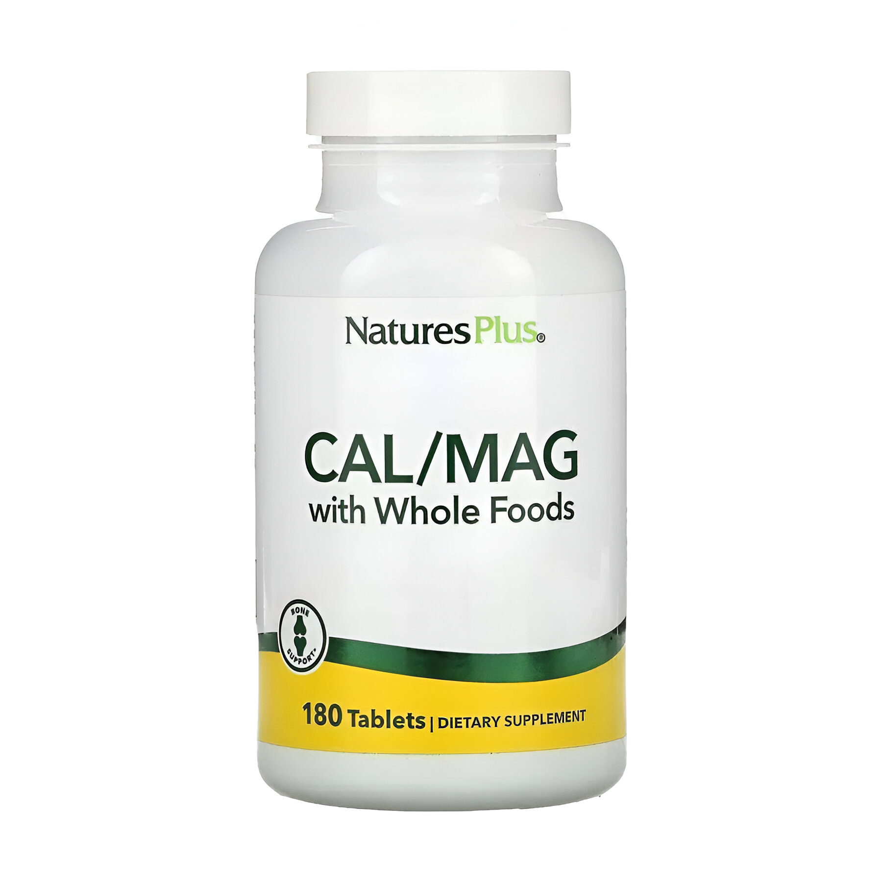 Кальцій та магній NaturesPlus Cal/Mag with Whole Foods, 180 таблеток